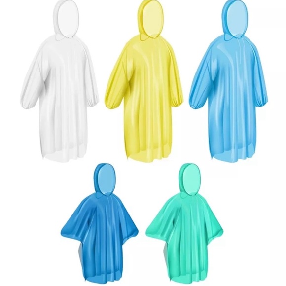 Ponchos Family Pack, Rain Poncho for Adults and Kids (5 Pack, 4 Colors) Dispo... - Picture 4 of 4
